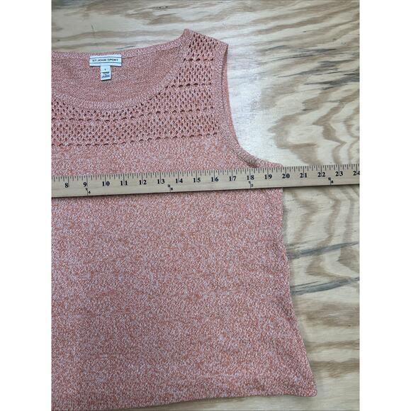 ST. JOHN SPORT Wool Blend Knit Shell Tank Top Orange Coral Size Large - Picture 9 of 10